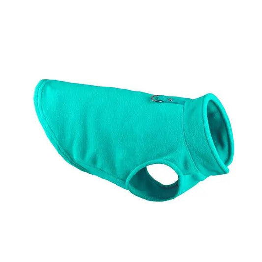 Cyan winter fleece dog sweater from TrendyPet's Zone, cozy jacket vest for puppies and small dogs.