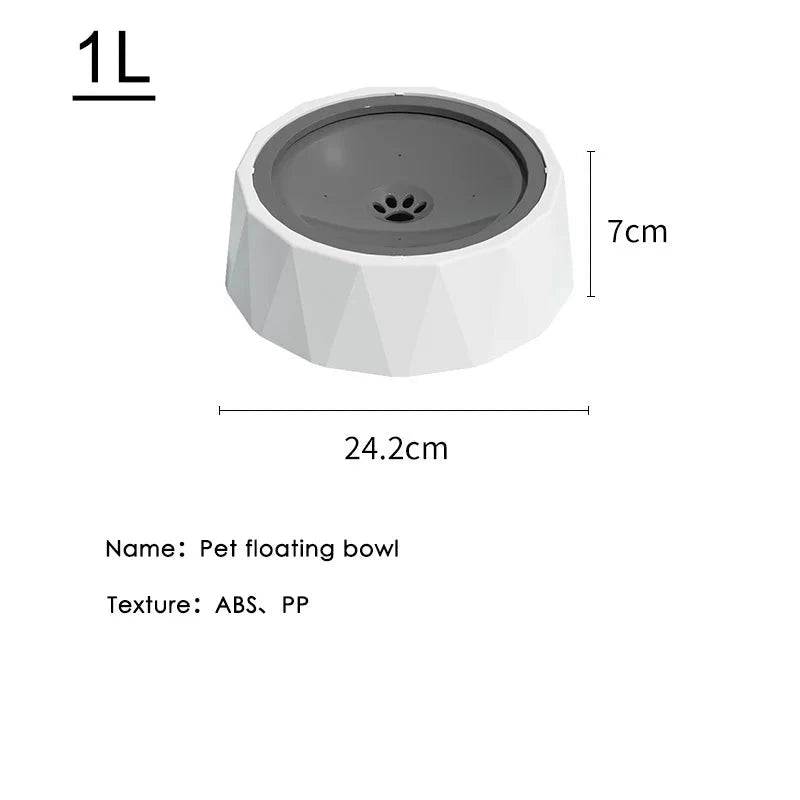 Dark Grey 1L Pet Floating Water Bowl For Cat Dog No-Spill Large Capacity Slow Water Feeder Dispenser - TrendyPet's Zone