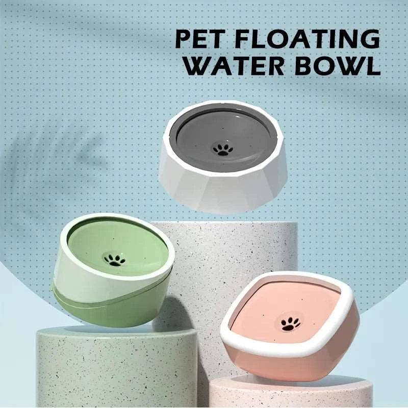 Dark Grey 1L Pet Floating Water Bowl For Cat Dog No-Spill Large Capacity Slow Water Feeder Dispenser - TrendyPet's Zone
