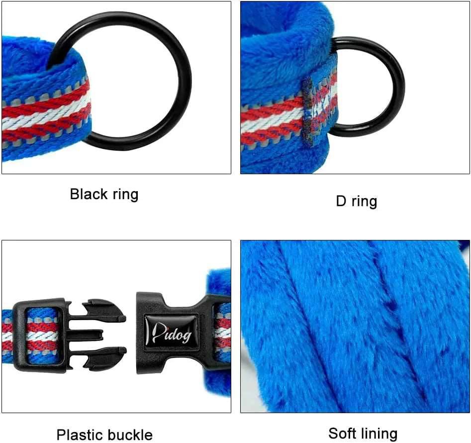 Deep Blue With Multi Design Warm Harness Vest Winter Soft Padded Pet Training Adjustable For Small Large Dog Puppy - TrendyPet's Zone