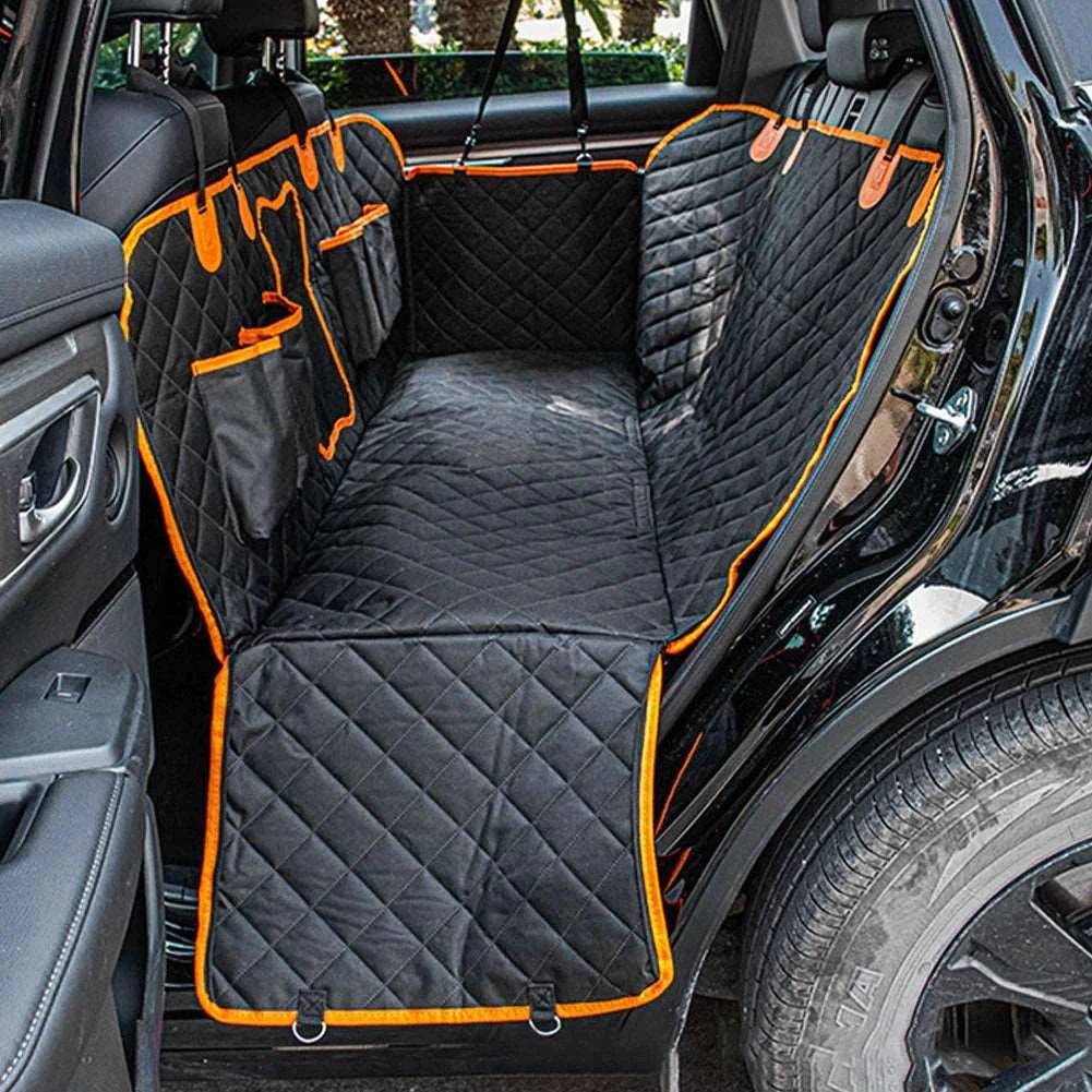 Waterproof dog car seat protector by TrendyPet's Zone, featuring a scratchproof, non-slip hammock for rear car seats.