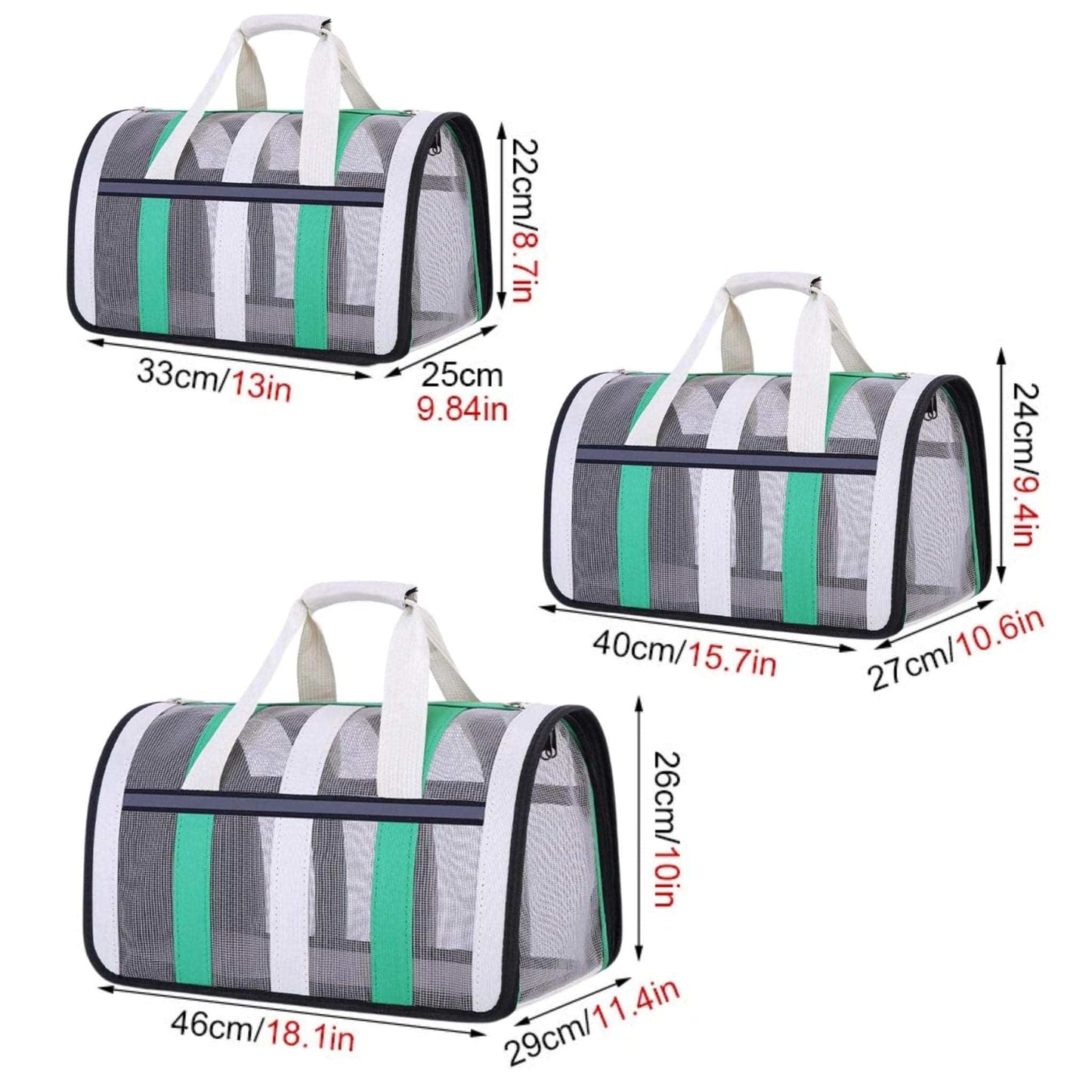 Grass green TrendyPet's Zone pet carrier bag with large capacity, breathable design, suitable for outdoor use in all seasons.