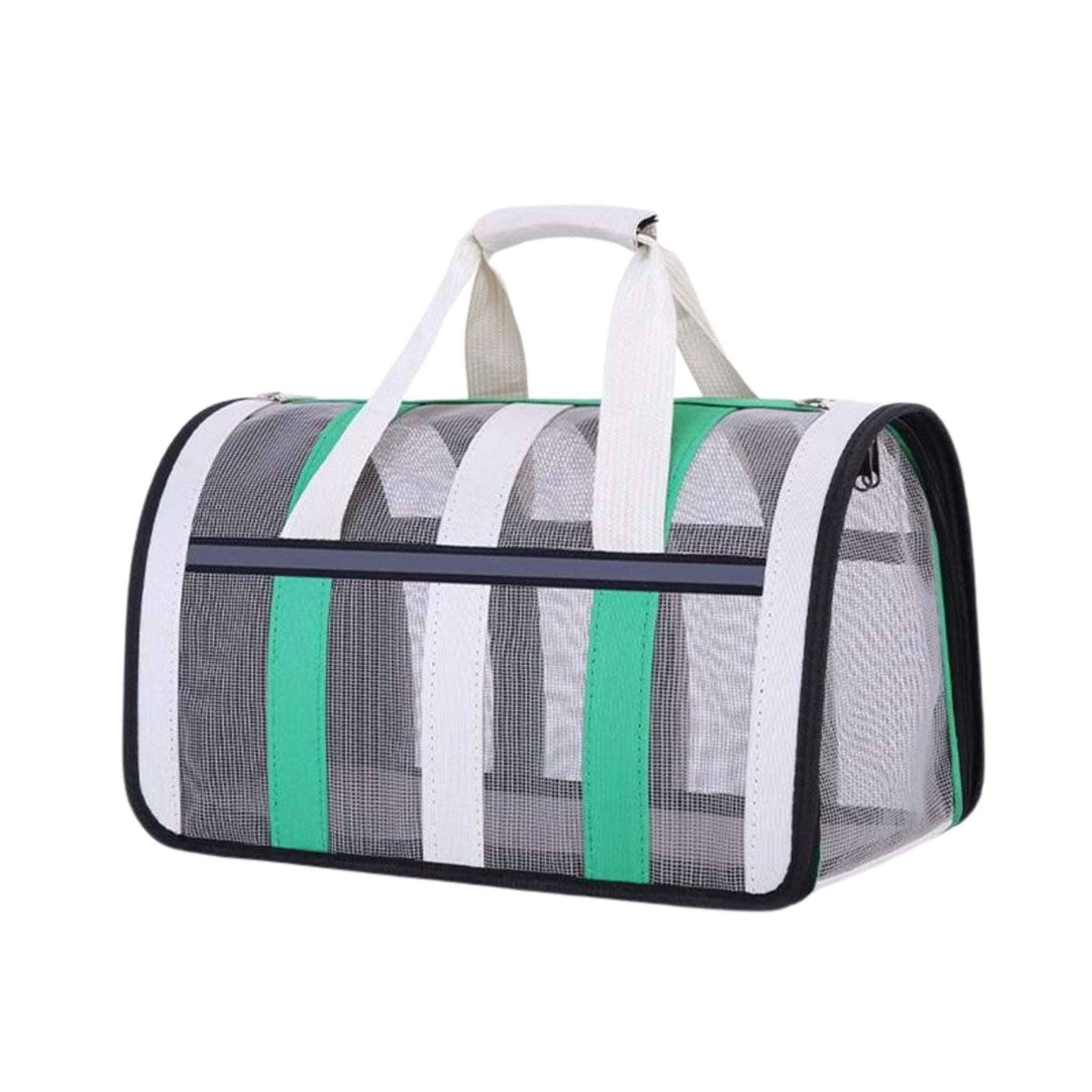 Grass green TrendyPet's Zone pet carrying bag, large capacity, breathable shoulder carrier for outdoor use and all seasons.