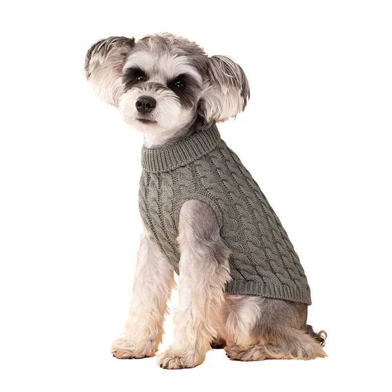 Gray Winter Pet Sweaters Turtleneck Knitted Vest Coat TRENDYPET'S ZONE