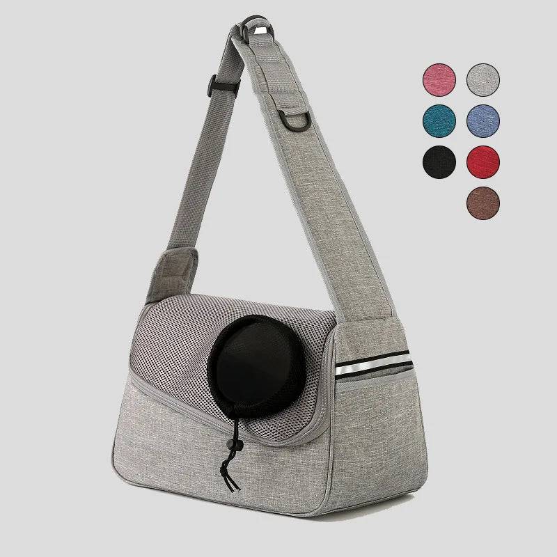 Gray Portable Bag Pet Crossbody Bag Dog Cat One Shoulder Carrier Breathable Mesh Puppy Kitten Handbag TRENDYPET'S ZONE
