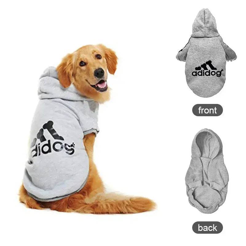 Gray Soft Fleece Pet Dog Puppy Hoodies Warm Sweatshirt Pet Costume Jacket - TrendyPet's Zone