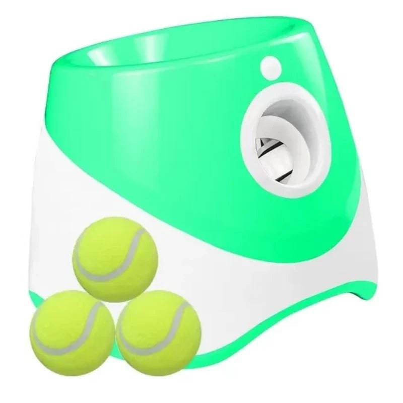 Green Dog Tennis Launcher Automatic Pet Puppy Chase Toy Mini Tennis Throwing Pinball Machine Fun Interactive Throw Rechargeable Catapult - TrendyPet's Zone