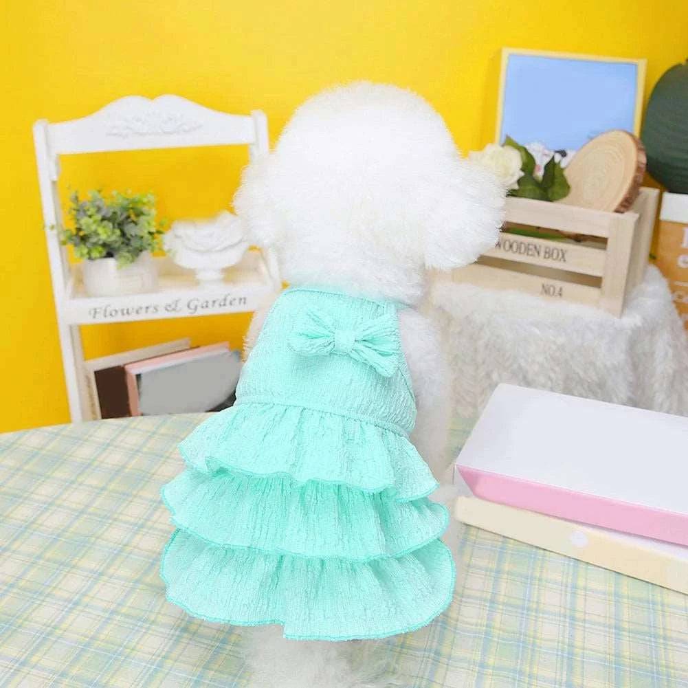 Green Pet Clothes Summer Thin Style Dog Dress Skirt Small Clothing Puppy Dress Doggy Costume - TrendyPet's Zone