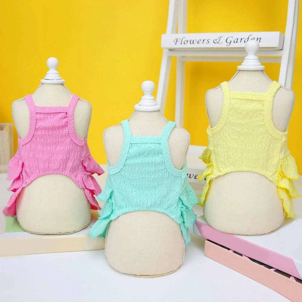 Green Pet Clothes Summer Thin Style Dog Dress Skirt Small Clothing Puppy Dress Doggy Costume - TrendyPet's Zone
