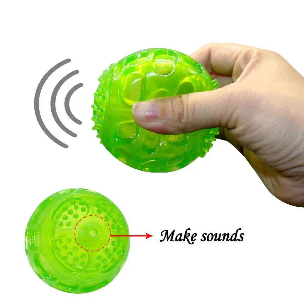 Green Pet Dog Puppy Sounding Toy Squeaky Tooth Cleaning Ball Playing Pet Teeth Chew Rubber Toy Float Funny Pet Dental Care Accessories - TrendyPet's Zone
