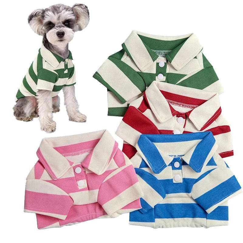 Green Pet Polo Shirt Summer Dog Clothes Casual Clothing for Small Large Puppy T-shirt Shirts - TrendyPet's Zone