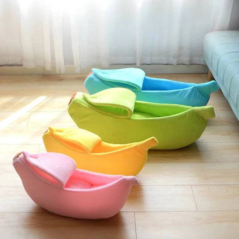 Green Warm Banana Shaped Cat Bed Cozy Basket Kittens Cushion Kennel Pet Sleeping Mat Bed TRENDYPET'S ZONE