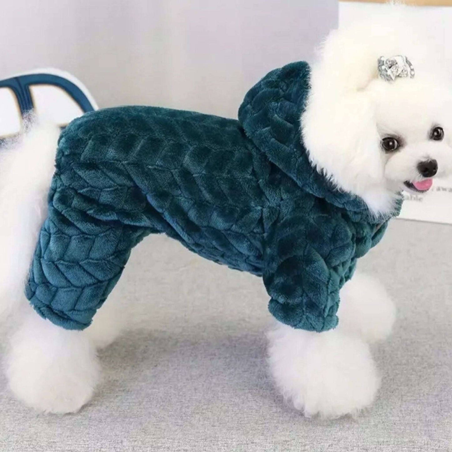 Green Winter Pet Dog Clothes Thicker Polyester Cotton Coat Jumpsuit Four-Legged Down Puppy Jackets - TrendyPet's Zone
