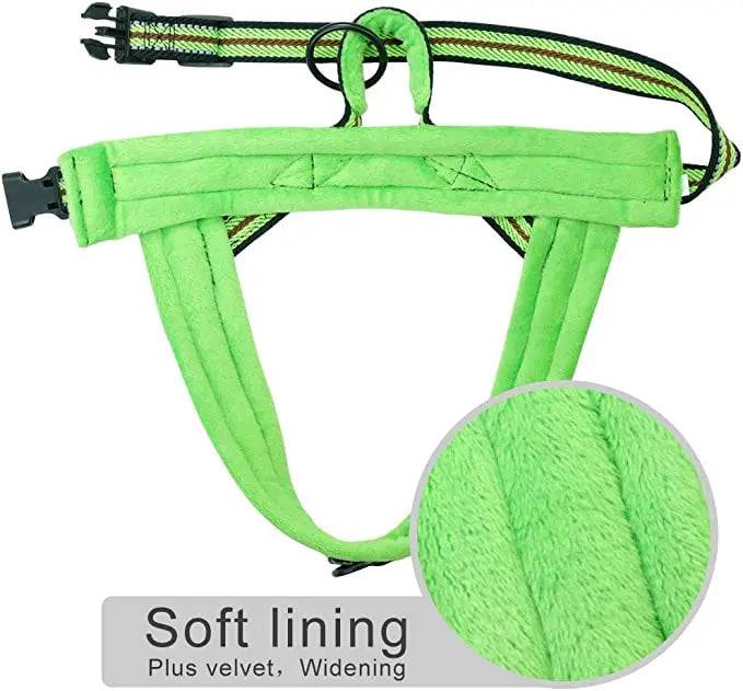 Green With Lines Warm Harness Vest Winter Soft Padded Pet Training Adjustable For Small Large Dog Puppy - TrendyPet's Zone