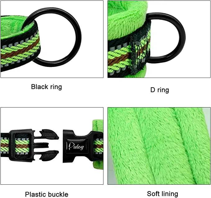 Green With Lines Warm Harness Vest Winter Soft Padded Pet Training Adjustable For Small Large Dog Puppy - TrendyPet's Zone