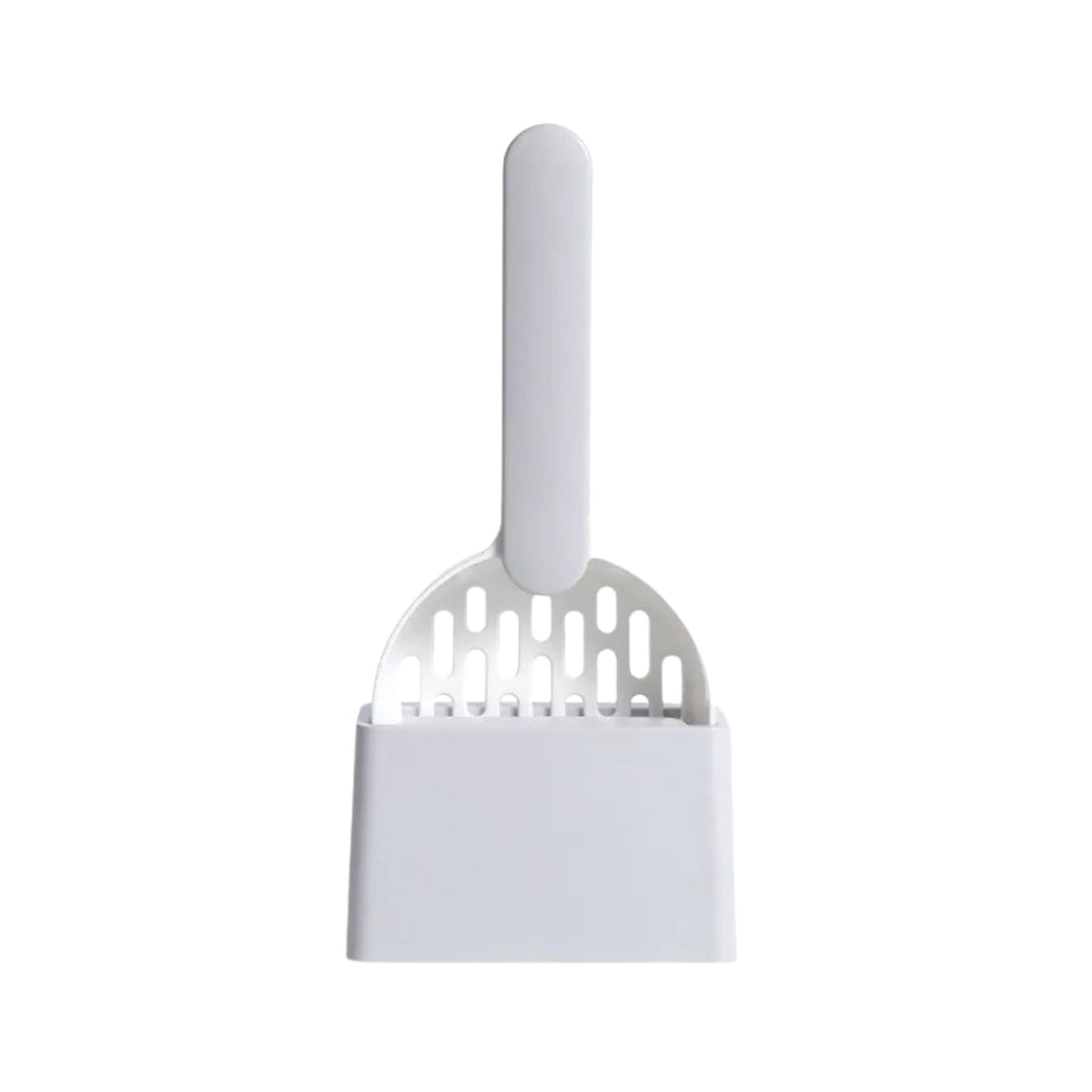 Grey cat litter scoop set with filter and fine hole design for easy cleaning and waste removal, by TrendyPet's Zone.