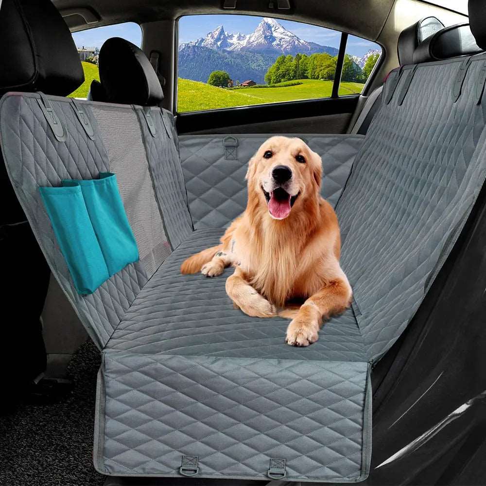 Grey Dog Car Seat Cover Waterproof Pet Travel Dog Carrier Hammock Car Rear Back Seat Protector Mat Safety Carrier For Dogs TRENDYPET'S ZONE