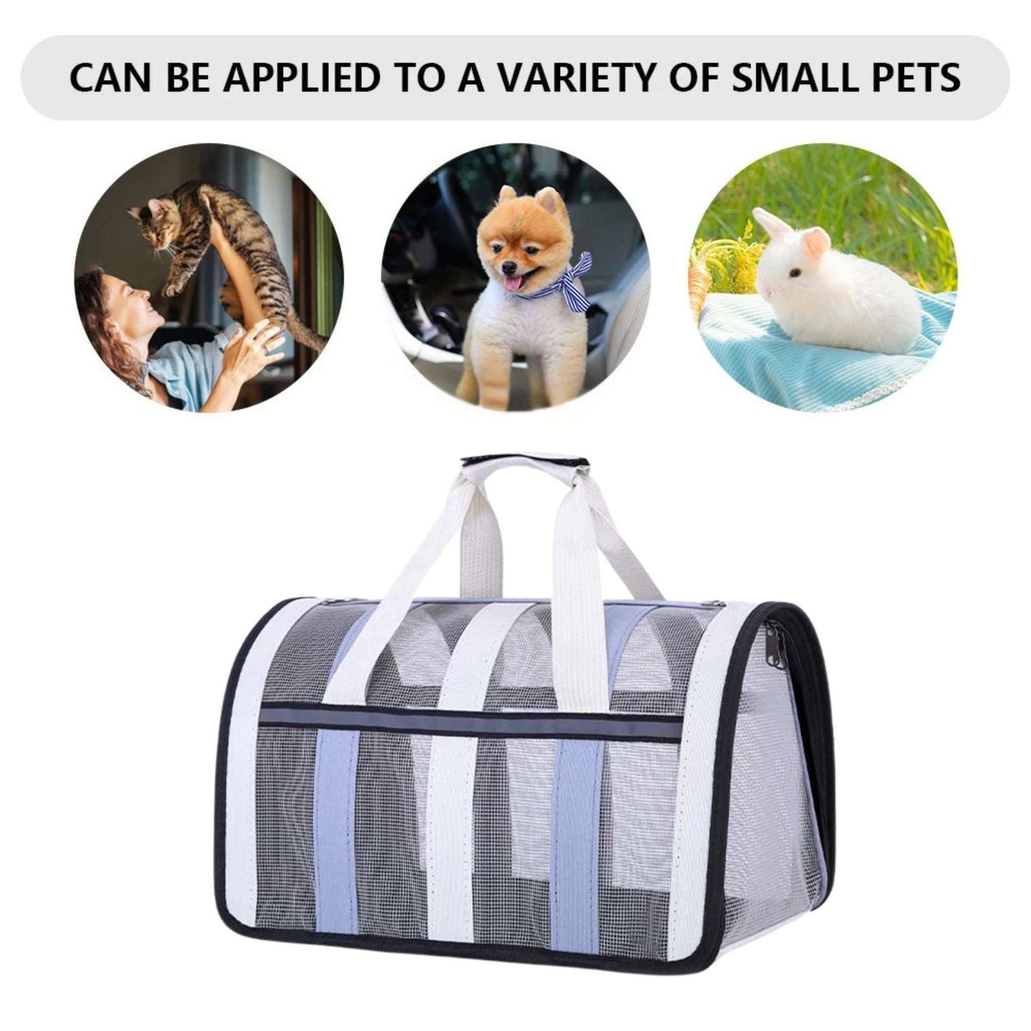 Haze blue Pet Carrying Bag Large Capacity Portable Breathable Shoulder Bag For Outdoor Use Suitable For All Seasons - TrendyPet's Zone
