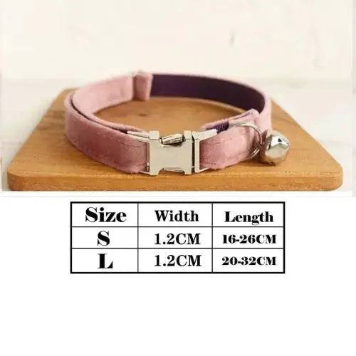 Light Pink Cat Small Dog Collar with Bell Personalized Engraving ID Tag Nameplate Kitten Collars Necklace Small Dogs Puppy Bulldog Chihuahua Yorshire - TrendyPet's Zone