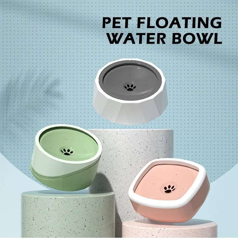 Pink 1L Pet Floating Water Bowl For Cat Dog No-Spill Large Capacity Slow Water Feeder Dispenser TRENDYPET'S ZONE