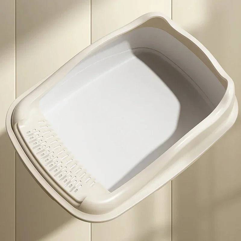Pink Cat Litter Box by TrendyPet's Zone, anti-splash pet sandbox for kittens, with a tray and cleaning features.