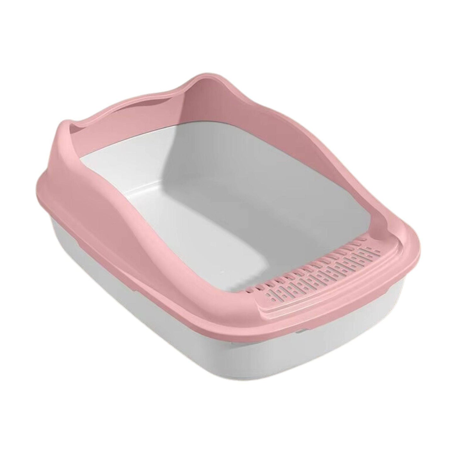Pink cat litter box by TrendyPet's Zone, anti-splash pet sandbox with kitten toilet tray for easy cleaning.