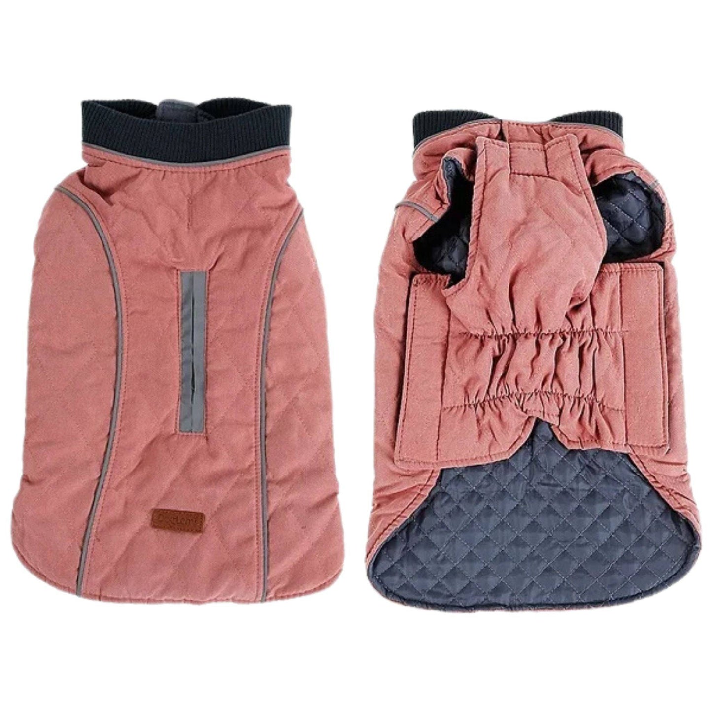 Pink Cozy Quilted Dog Coat Warm Jacket Retro Thick Vest - TrendyPet's Zone