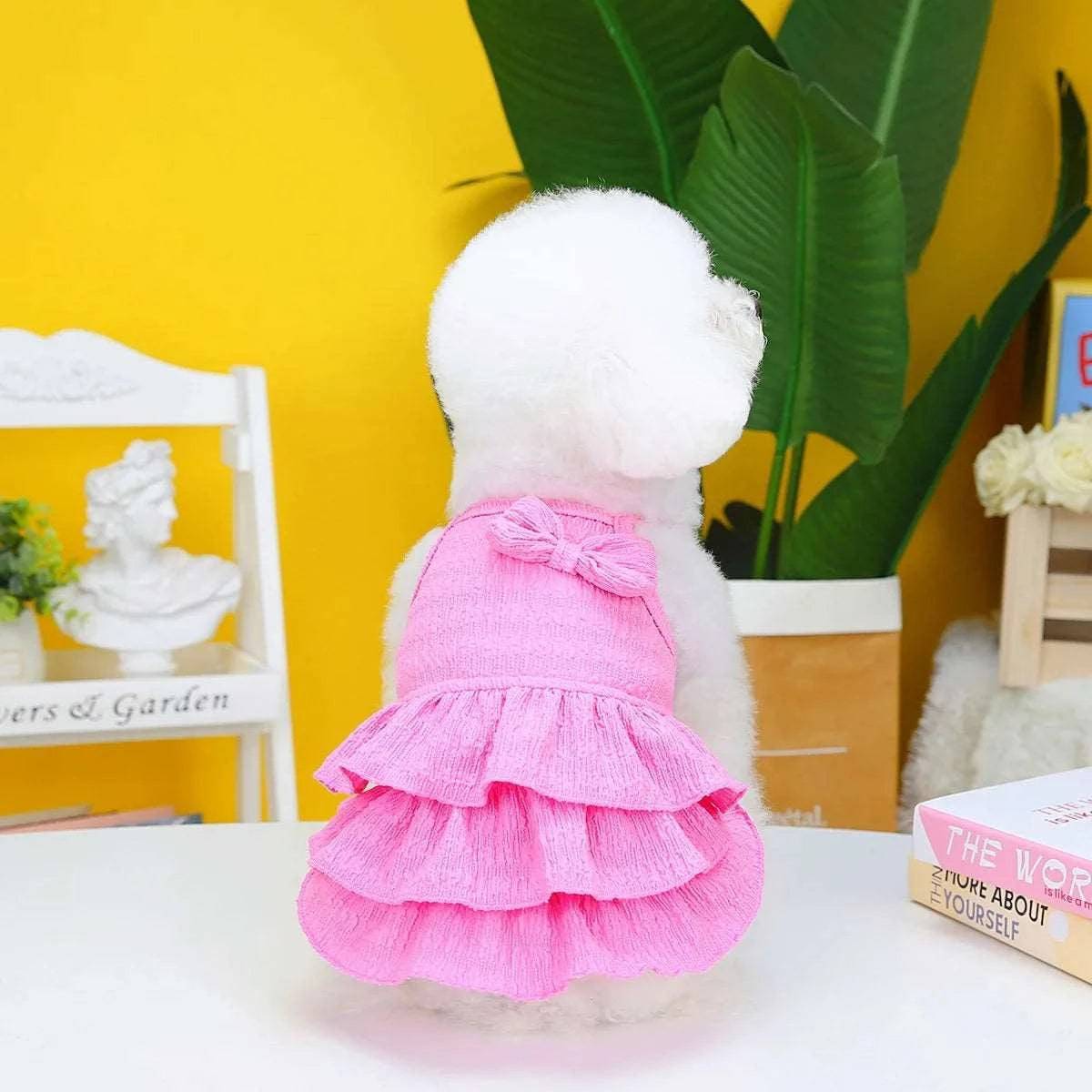 Pink Pet Clothes Summer Thin Style Dog Dress Skirt Small Clothing Puppy Dress Doggy Costume - TrendyPet's Zone