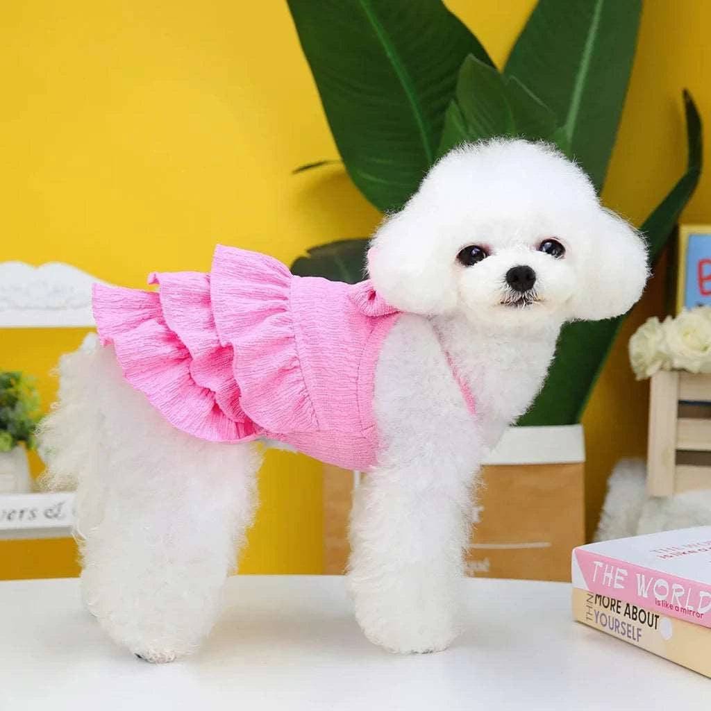 Pink Pet Clothes Summer Thin Style Dog Dress Skirt Small Clothing Puppy Dress Doggy Costume - TrendyPet's Zone