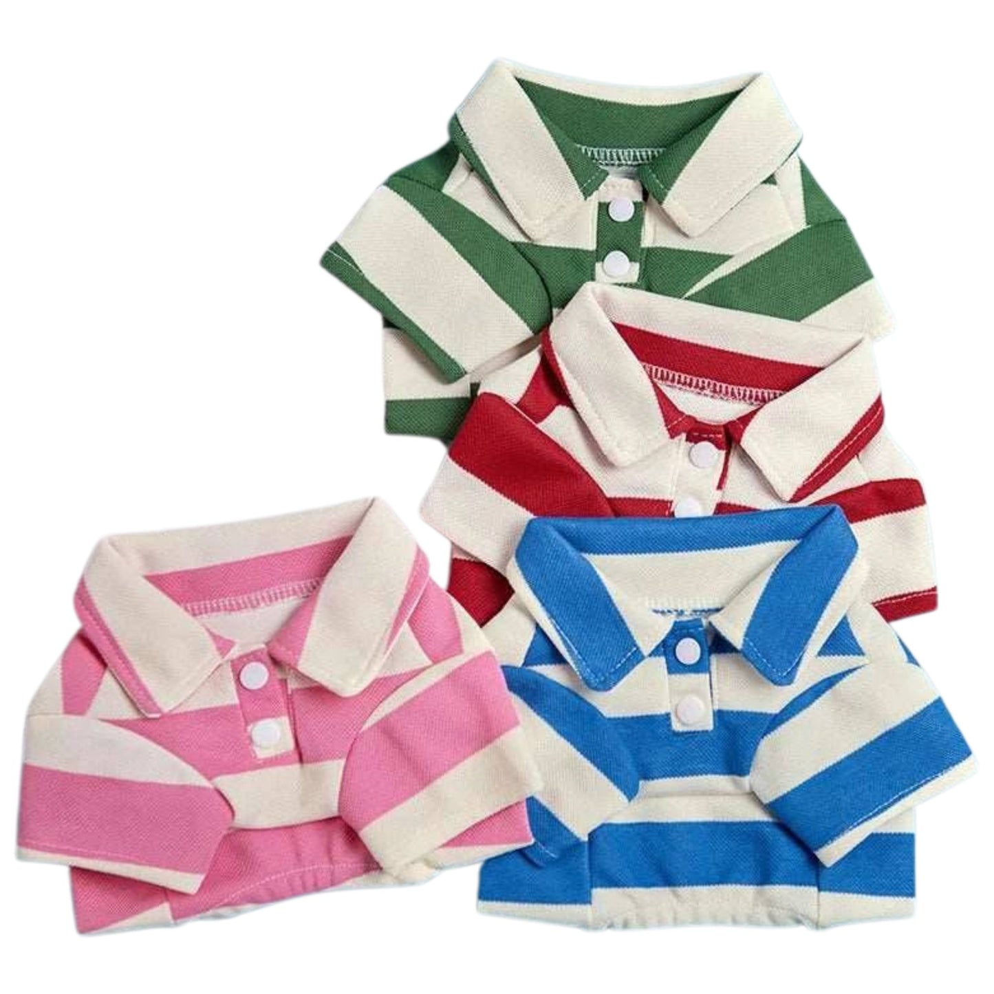 Green pet polo shirt by TrendyPet's Zone, stylish summer cat clothing for small and large kittens, casual and comfortable.