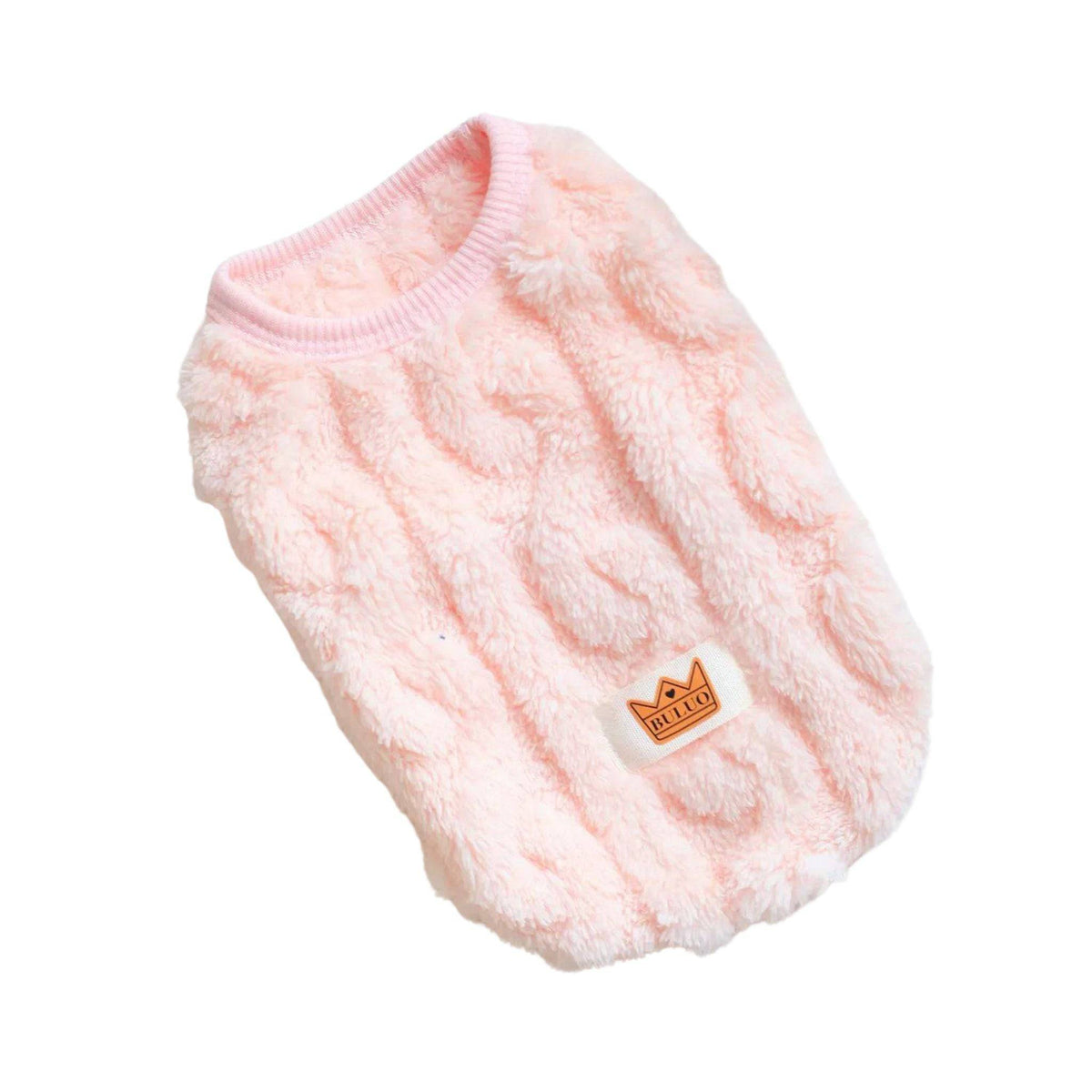 Pink cozy fleece sweater for dogs and cats from TrendyPet's Zone, ideal for autumn and winter warmth.