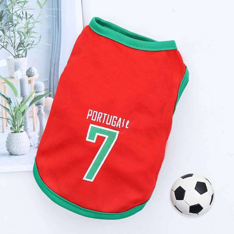 Portugal Pet Clothes Dog Sport Jersey Clothes for Summer Apparel Basketball Clothing Puppy T-Shirts - TrendyPet's Zone