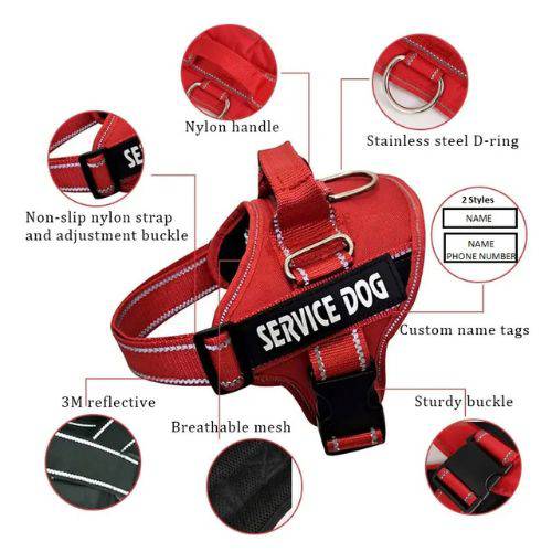 Purple Nylon Reflective Dog Harness Personalized Breathable With ID Patch - TrendyPet's Zone