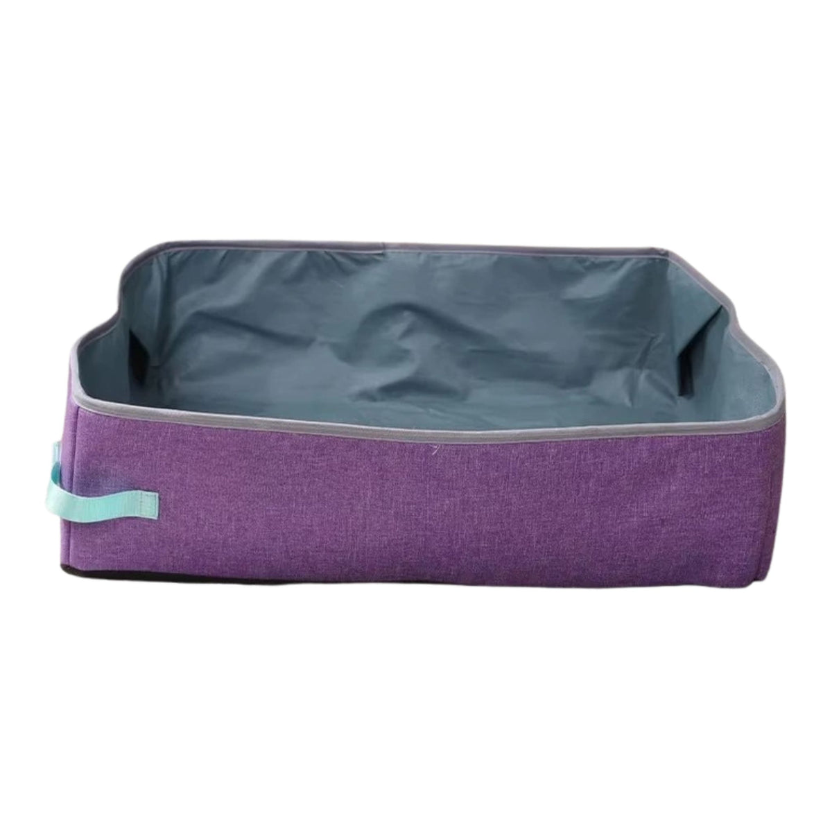 Purple semi-enclosed foldable cat litter box from TrendyPet's Zone, waterproof Oxford cloth, large size for kittens, portable and easy to clean.