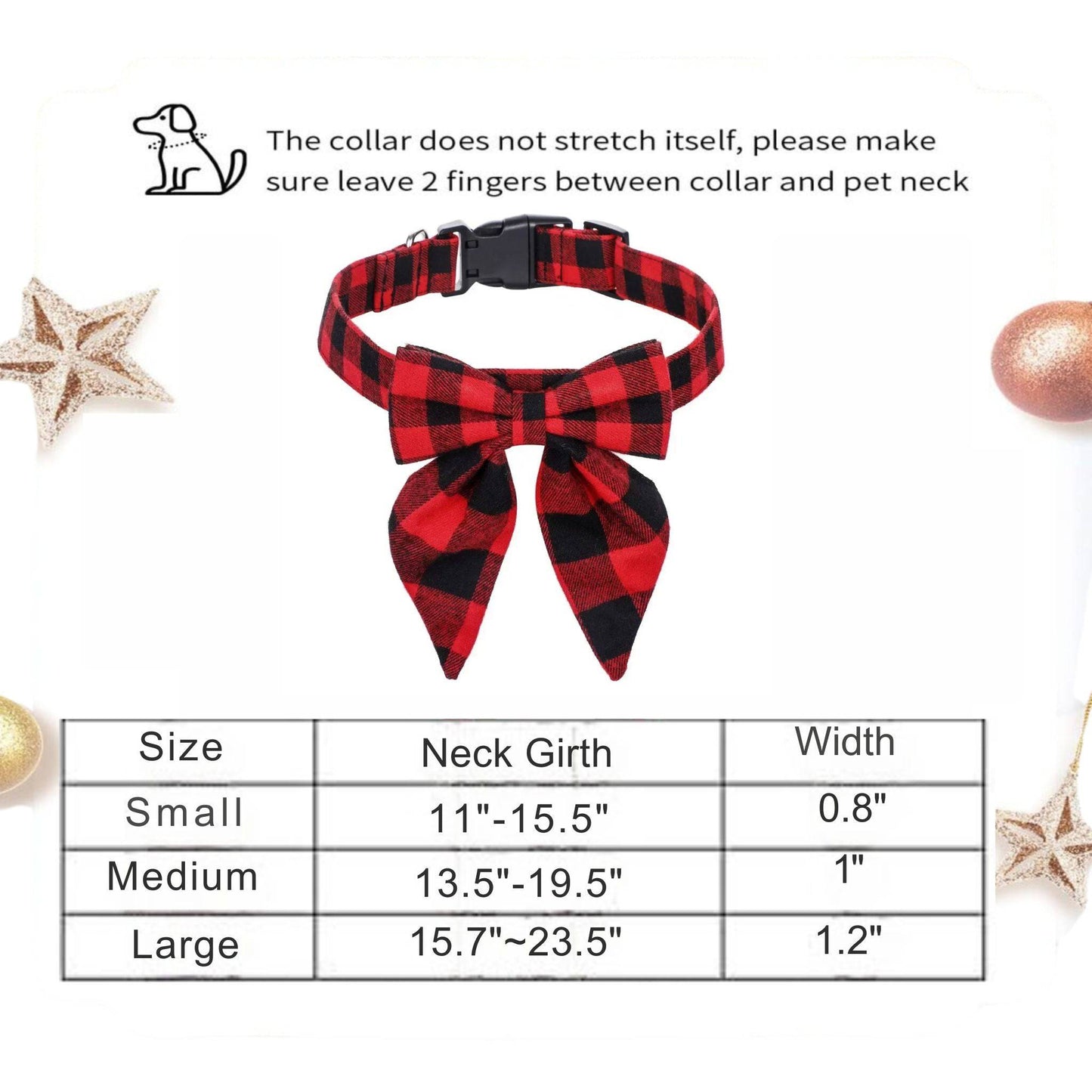 Red Black Christmas Snowflake Pet Collar Holiday Bow Design - TrendyPet's Zone