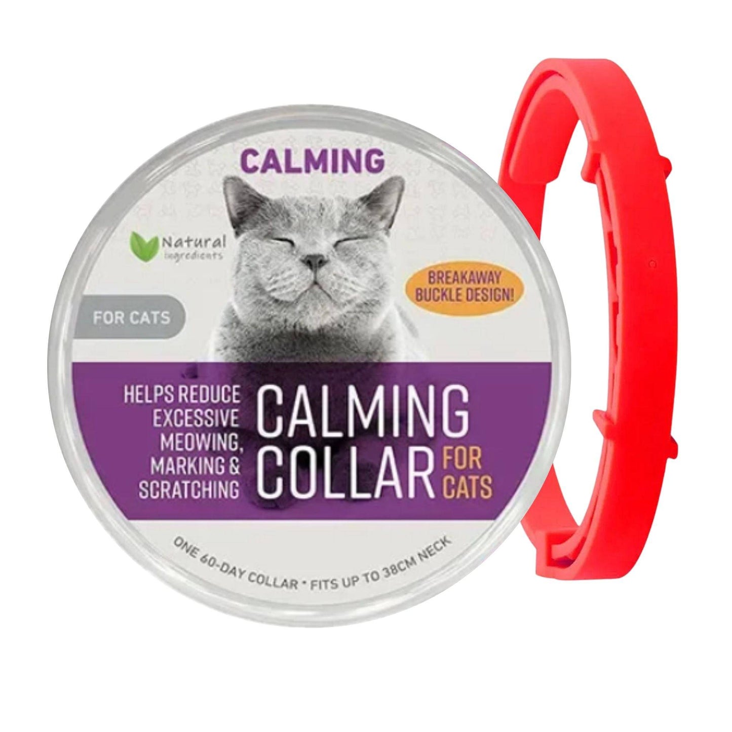 Red Safe Cat Calming Collar 1Pack/60Days Adjustable Anxiety Reduction Pheromone Lasting Natural Calm Pet Collar Boxed OPP Bag - TrendyPet's Zone