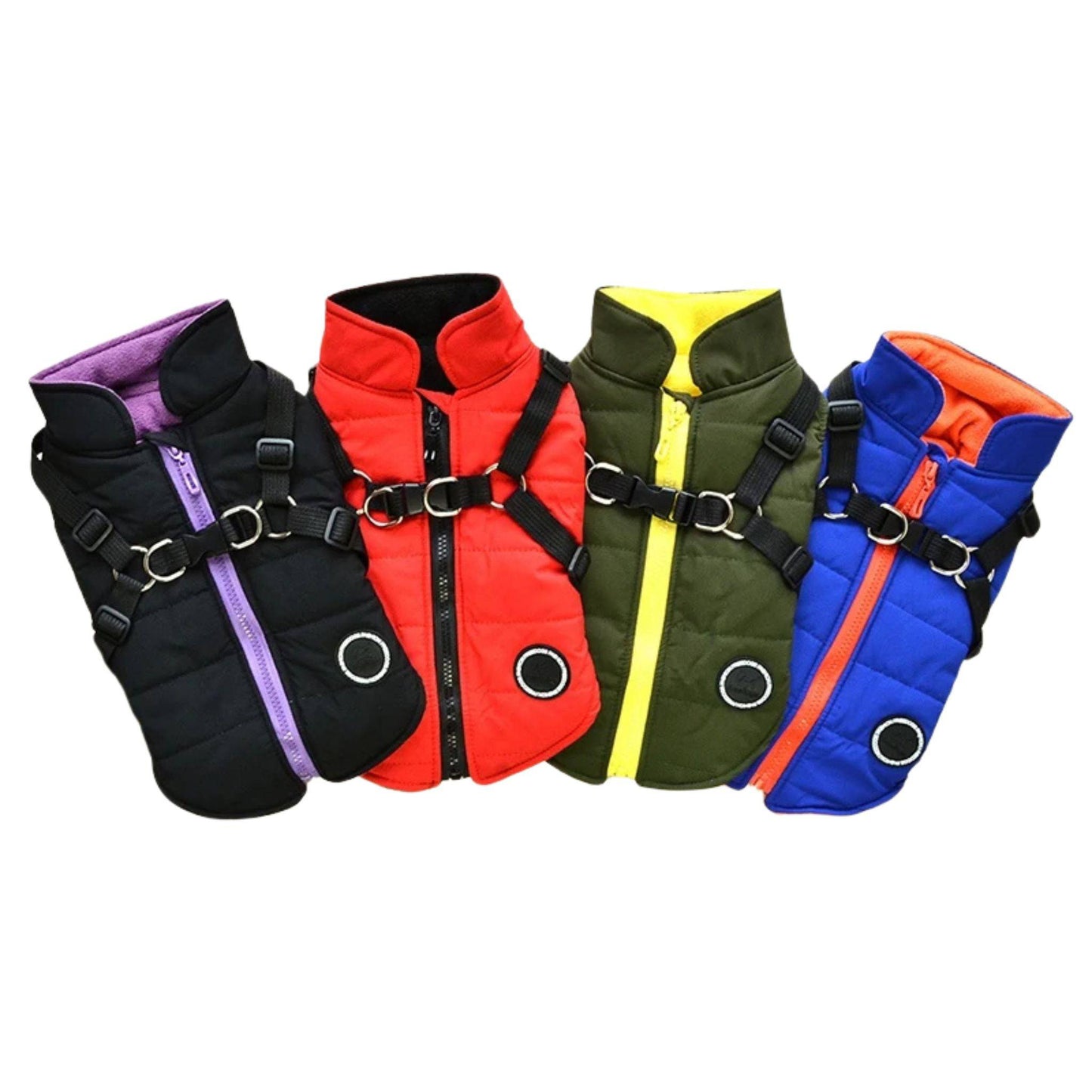 Red Waterproof Dog Vest Jacket with Harness Winter Coats - TrendyPet's Zone