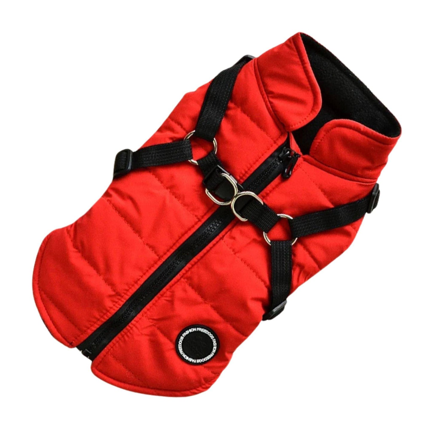 Red Waterproof Dog Vest Jacket with Harness Winter Coats - TrendyPet's Zone