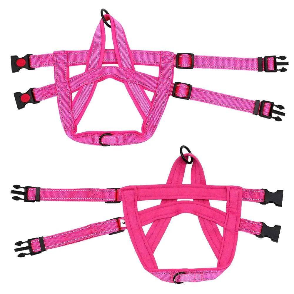 Rose Red No Pull Nylon Dog Harness Reflective Adjustable Dog Harness Vest For Medium Large Dogs Walking Training Belt - TrendyPet's Zone