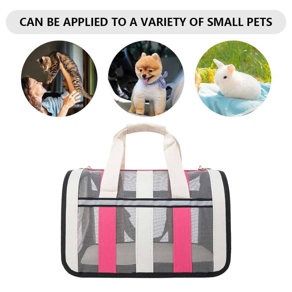Rose Red Pet Carrying Bag by TrendyPet's Zone, large-capacity, breathable shoulder carrier for outdoor use in all seasons.
