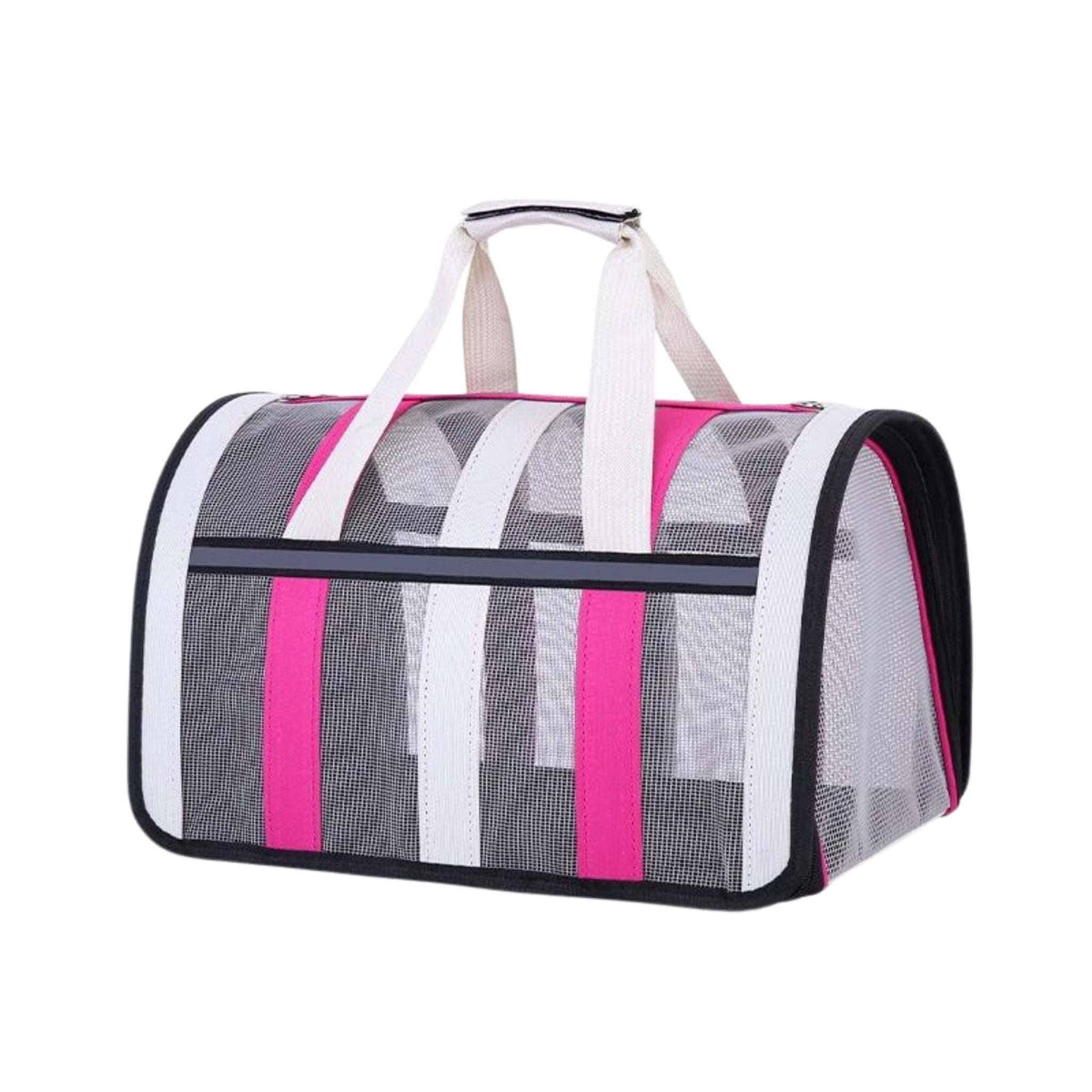 Rose red pet carrying bag by TrendyPet's Zone, large capacity, portable, breathable shoulder carrier for outdoor use in all seasons.