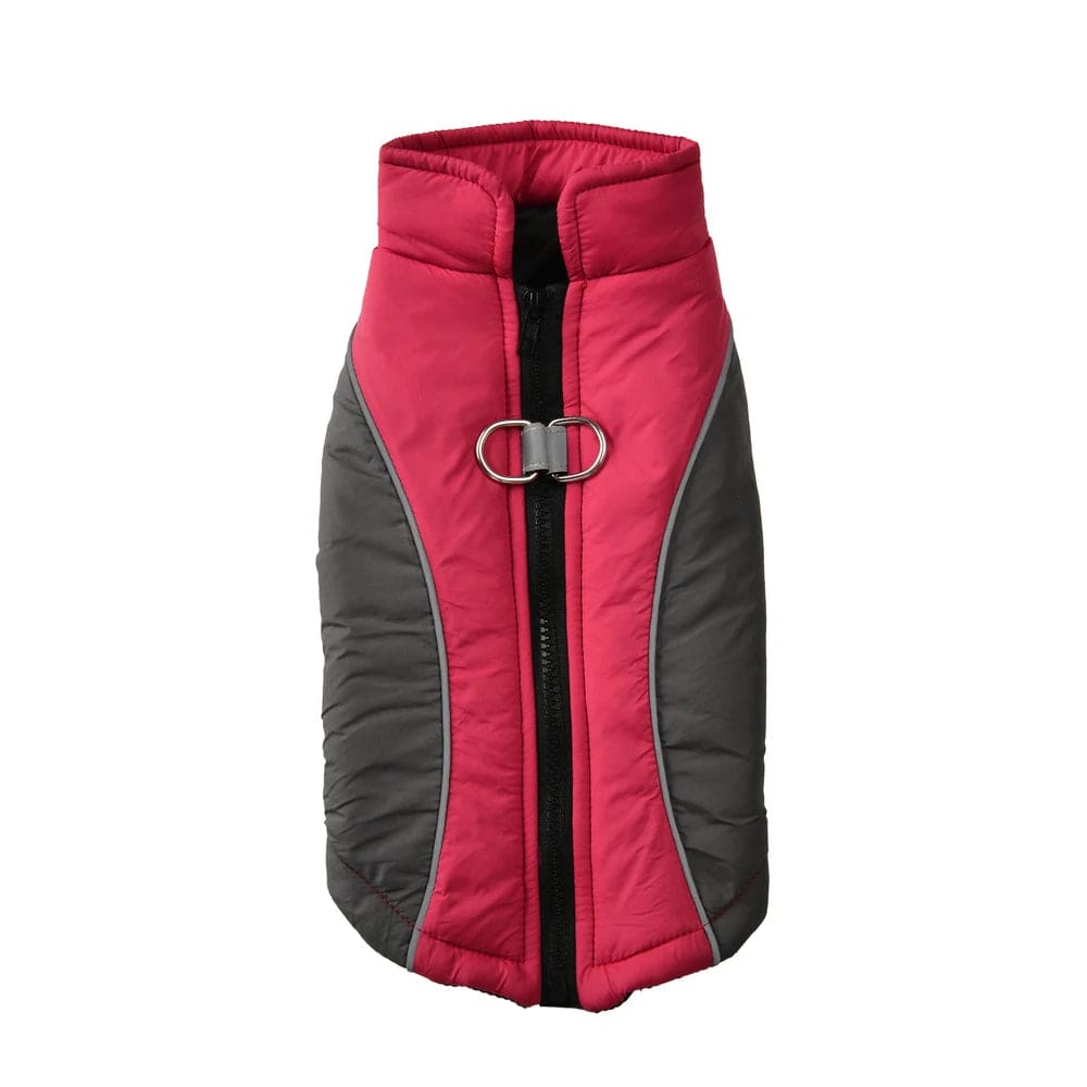 Rose Red Reflective Winter Jacket Windproof Dog Coats & Vest - TrendyPet's Zone