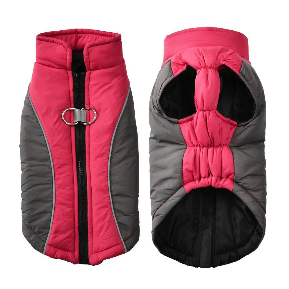 Rose Red Reflective Winter Jacket Windproof Dog Coats & Vest - TrendyPet's Zone