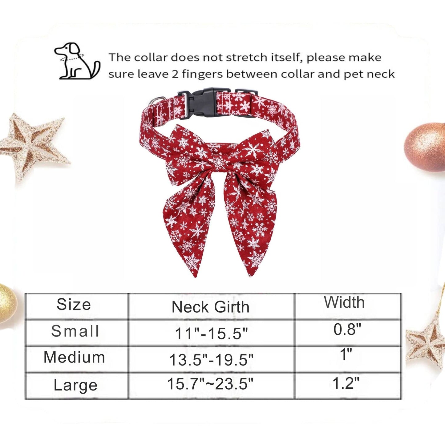 Snow Christmas Snowflake Pet Collar Festive Bow Design - TrendyPet's Zone