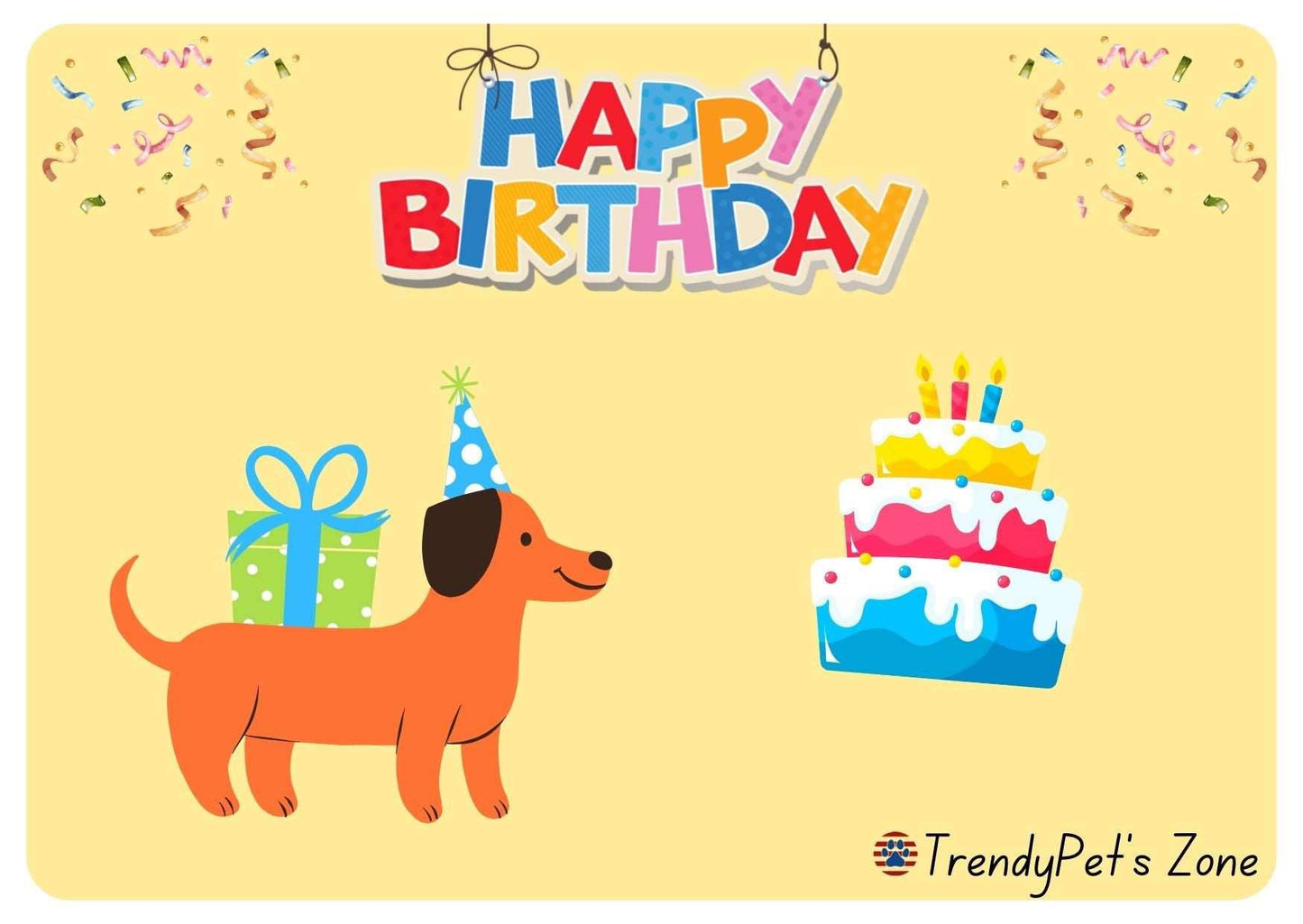 TrendyPet's Zone gift card featuring vibrant branding, ideal for pet lovers to purchase pet supplies or accessories.