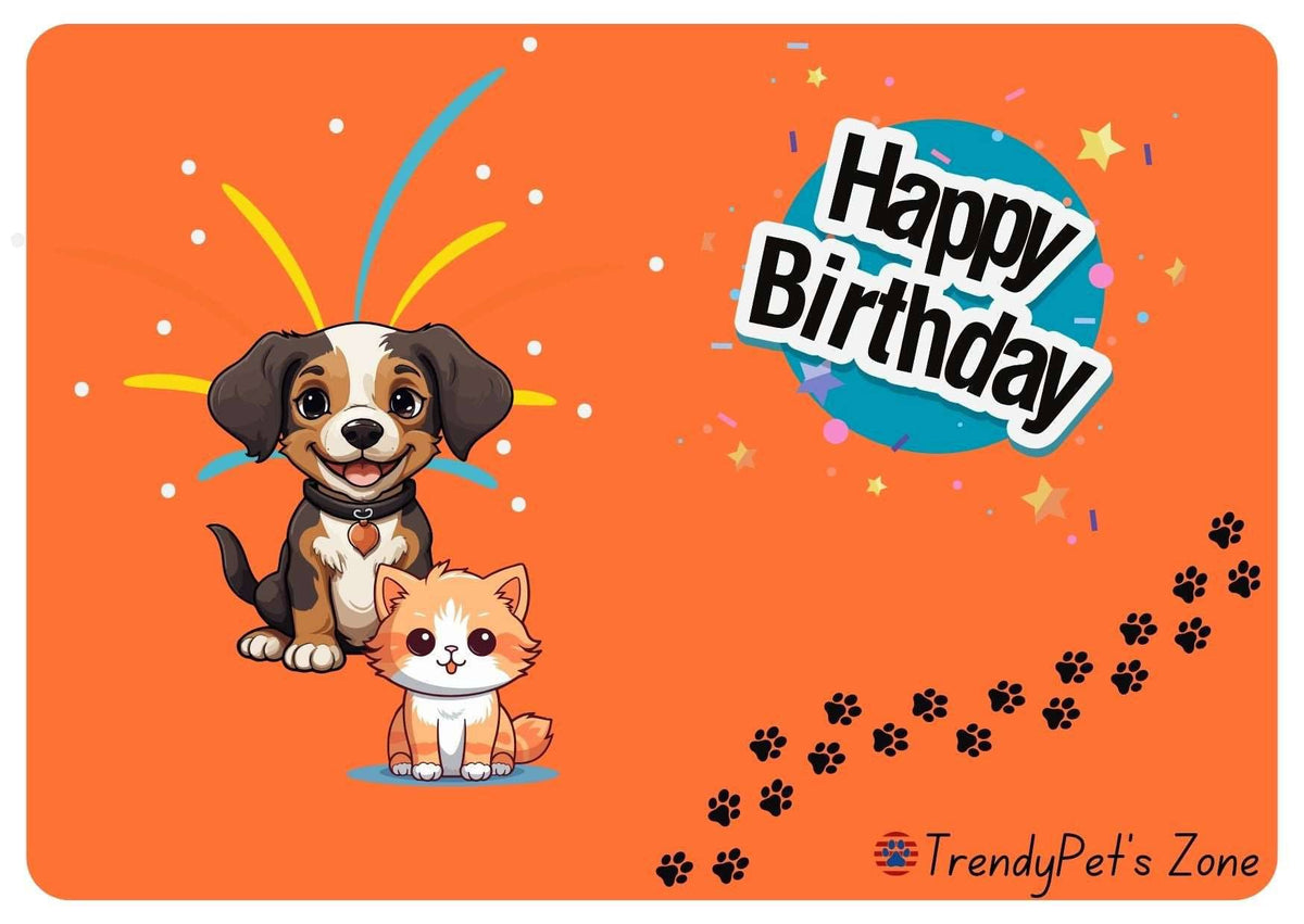 TrendyPet's Zone gift card featuring colorful branding and design, ideal for pet store or pet service gift giving.