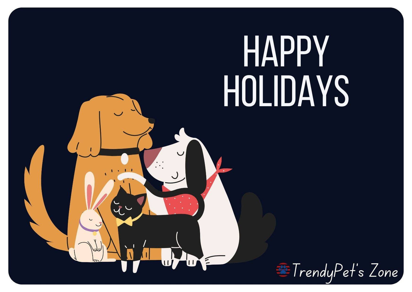 TrendyPet's Zone gift card with colorful design, ideal for pet lovers to enjoy pet products and accessories.