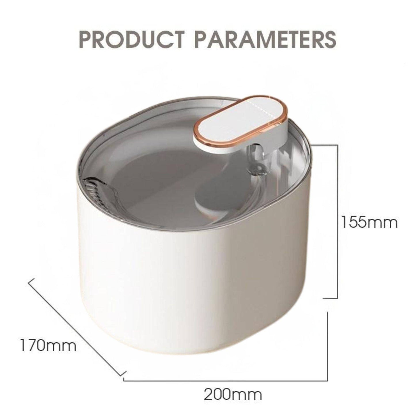 White 3L Pet Automatic Water Fountain With LED Light Ultra Silent Cat Drinking Water Fountain USB Kitten Electric Mute Pet Water Feeder - TrendyPet's Zone