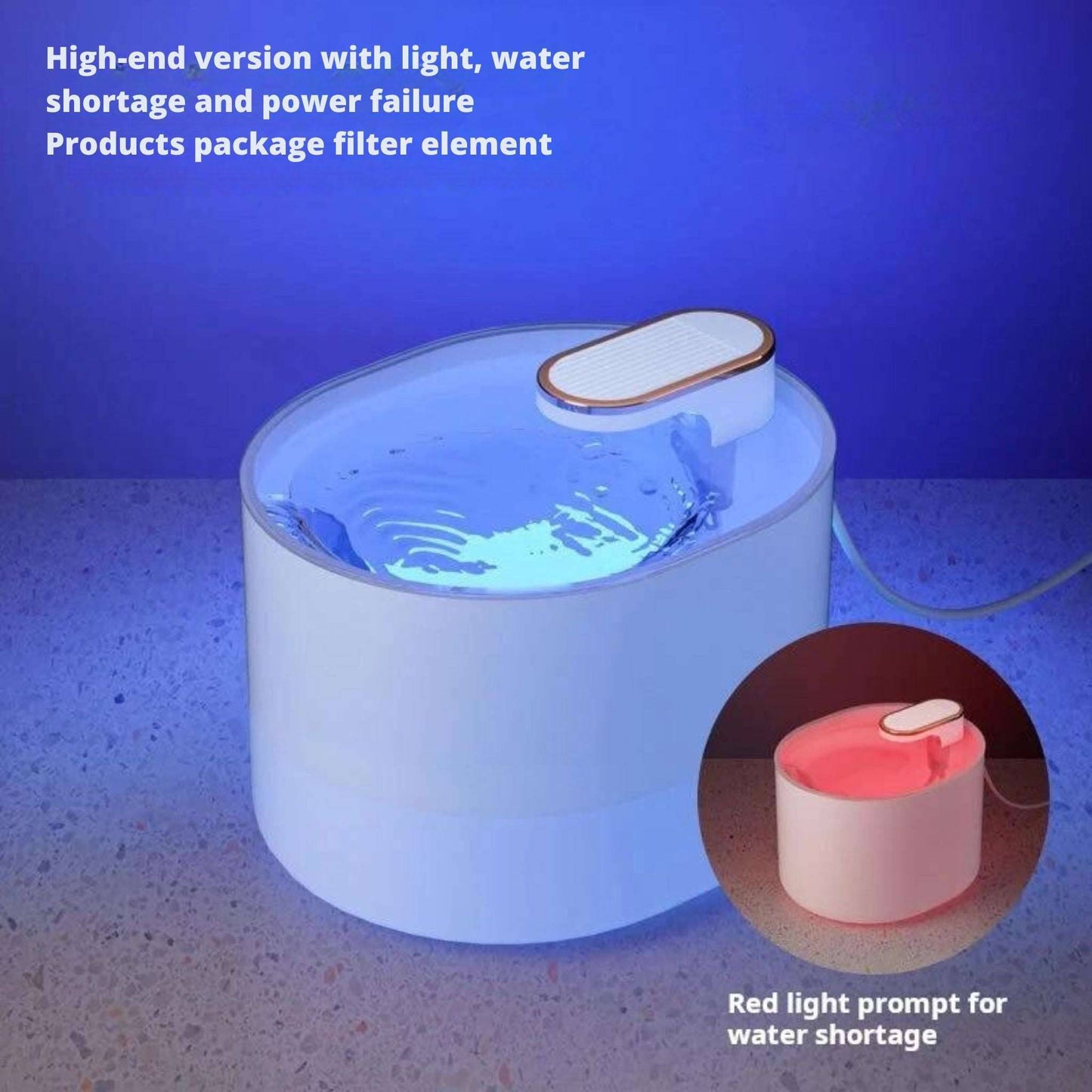 White 3L Pet Automatic Water Fountain With LED Light Ultra Silent Cat Drinking Water Fountain USB Kitten Electric Mute Pet Water Feeder - TrendyPet's Zone