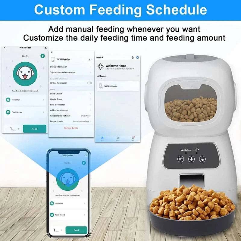 Wifi 3.5L Robot Smart Automatic Pet Food Dispenser For Dog Cat Bowl Timer Water Dispenser Auto Sensor TRENDYPET'S ZONE